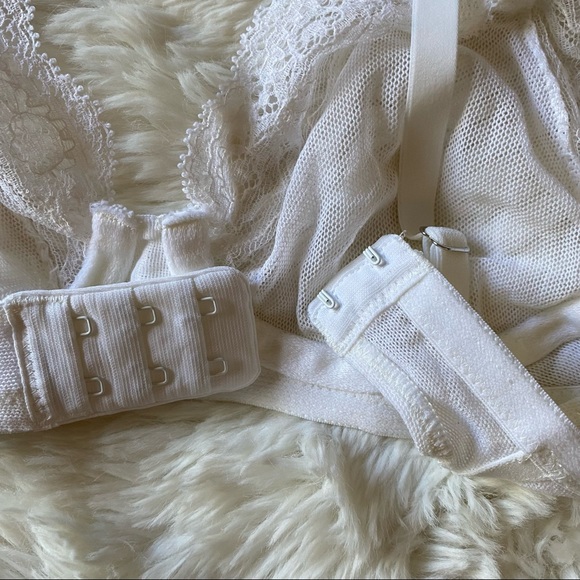 Hanro Of Switzerland Cotton Lace Soft Cup Bra Size 6/8 Small - Picture 4 of 6